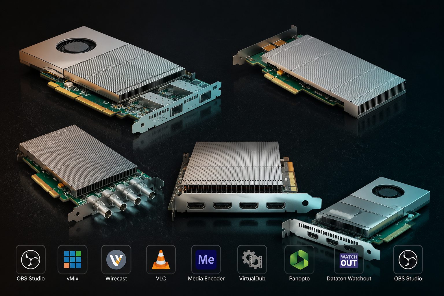 Xtreme capture cards — compatible with OBS, vMix, Wirecast, VLC, Media Encoder, VirtualDub, Panopto and Dataton Watchout
